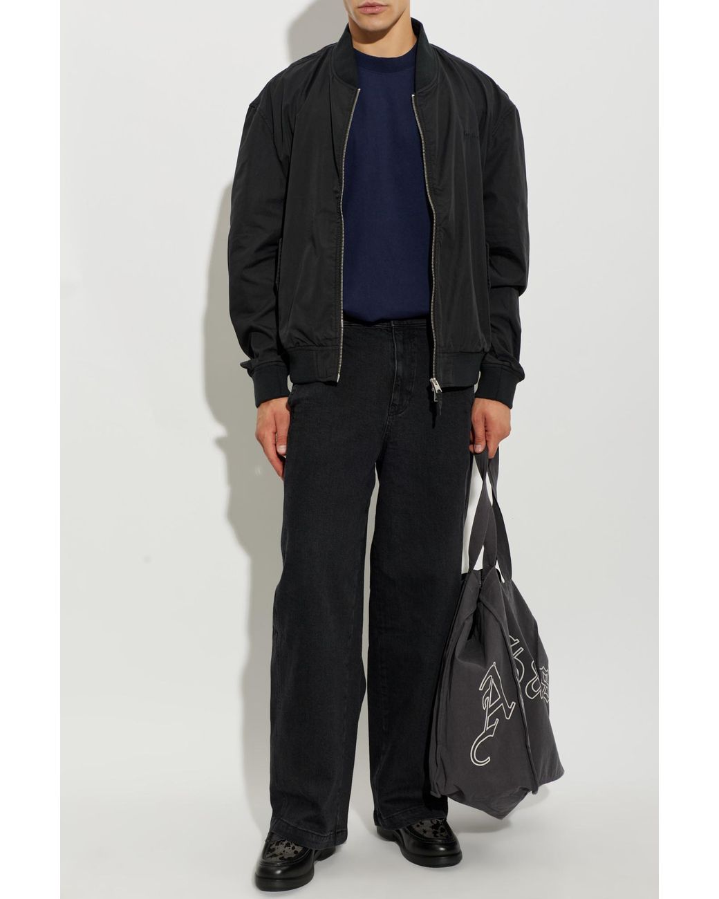 AllSaints Black 'Sanders' Bomber Jacket for men