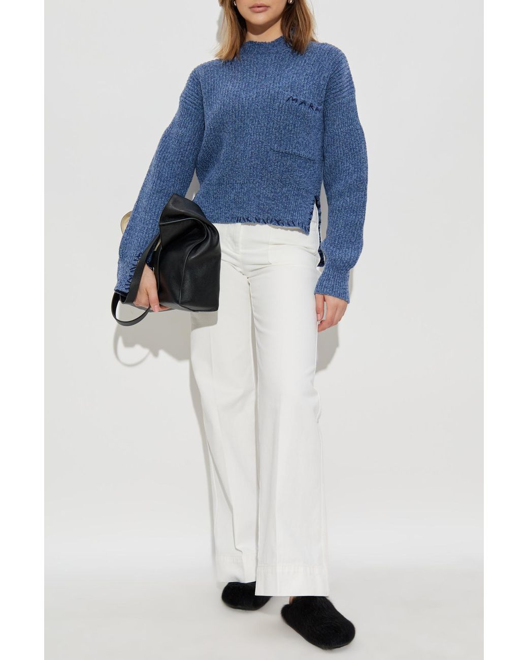Marni Blue Wool Turtleneck
