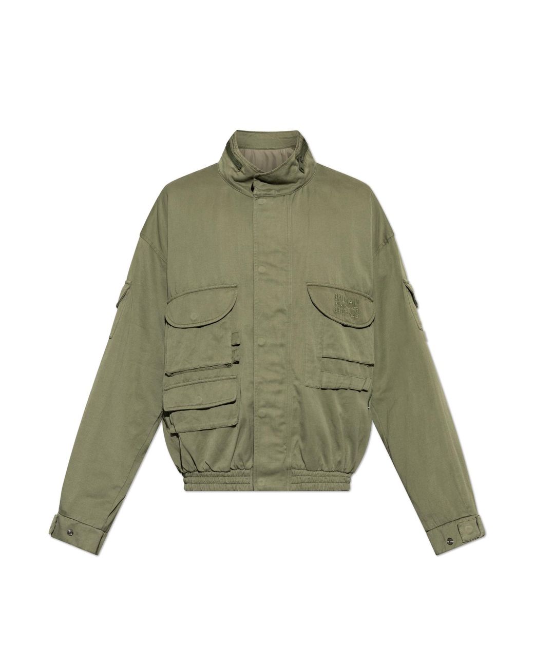 Balmain Green Jacket With Pockets for men