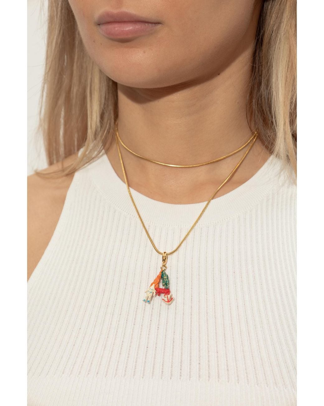 Marni White Pendant With A Letter