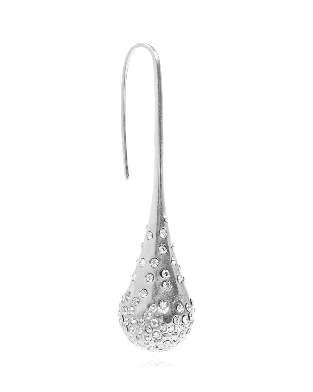 Jimmy Choo White Brass Earrings With Shimmering Crystals