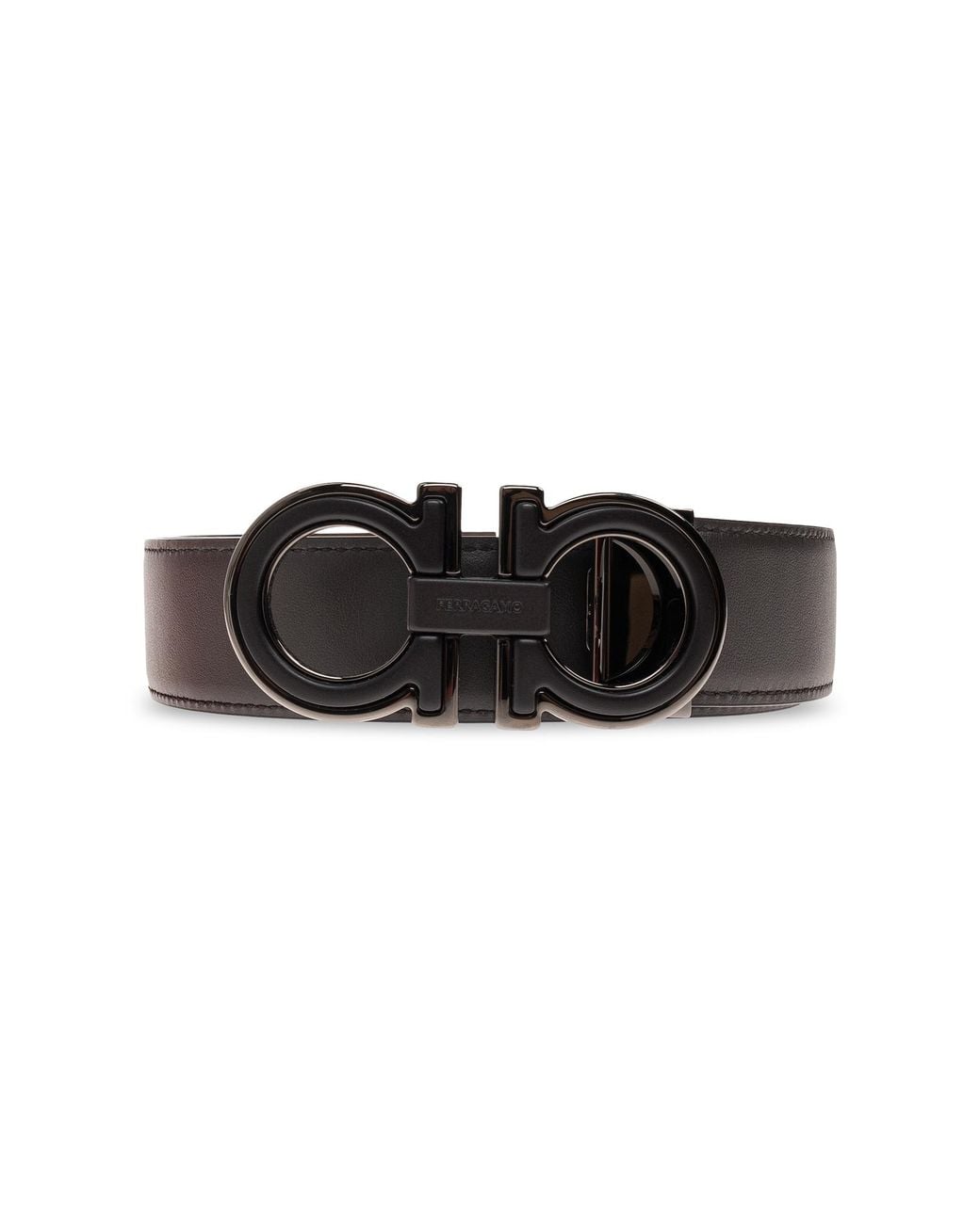 Ferragamo Black Reversible Belt for men