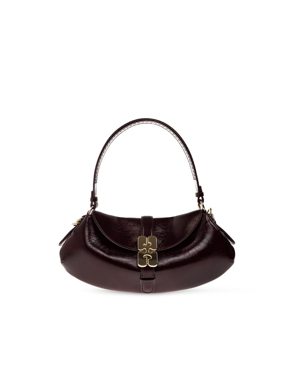 Ganni White Eco-Leather Shoulder Bag By