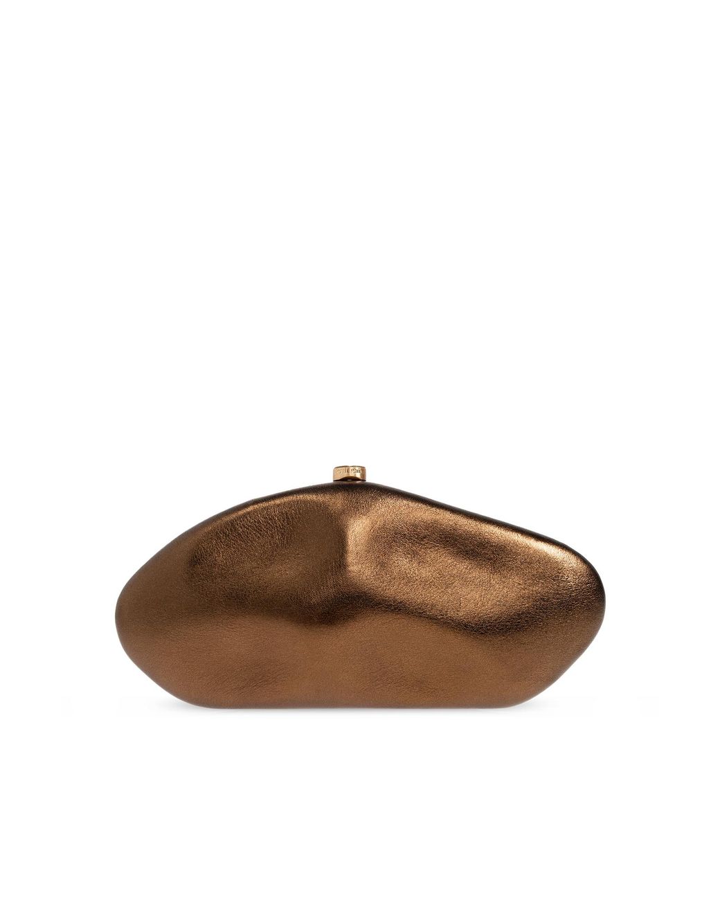 Cult Gaia Brown Leather Clutch 'The Caldera'