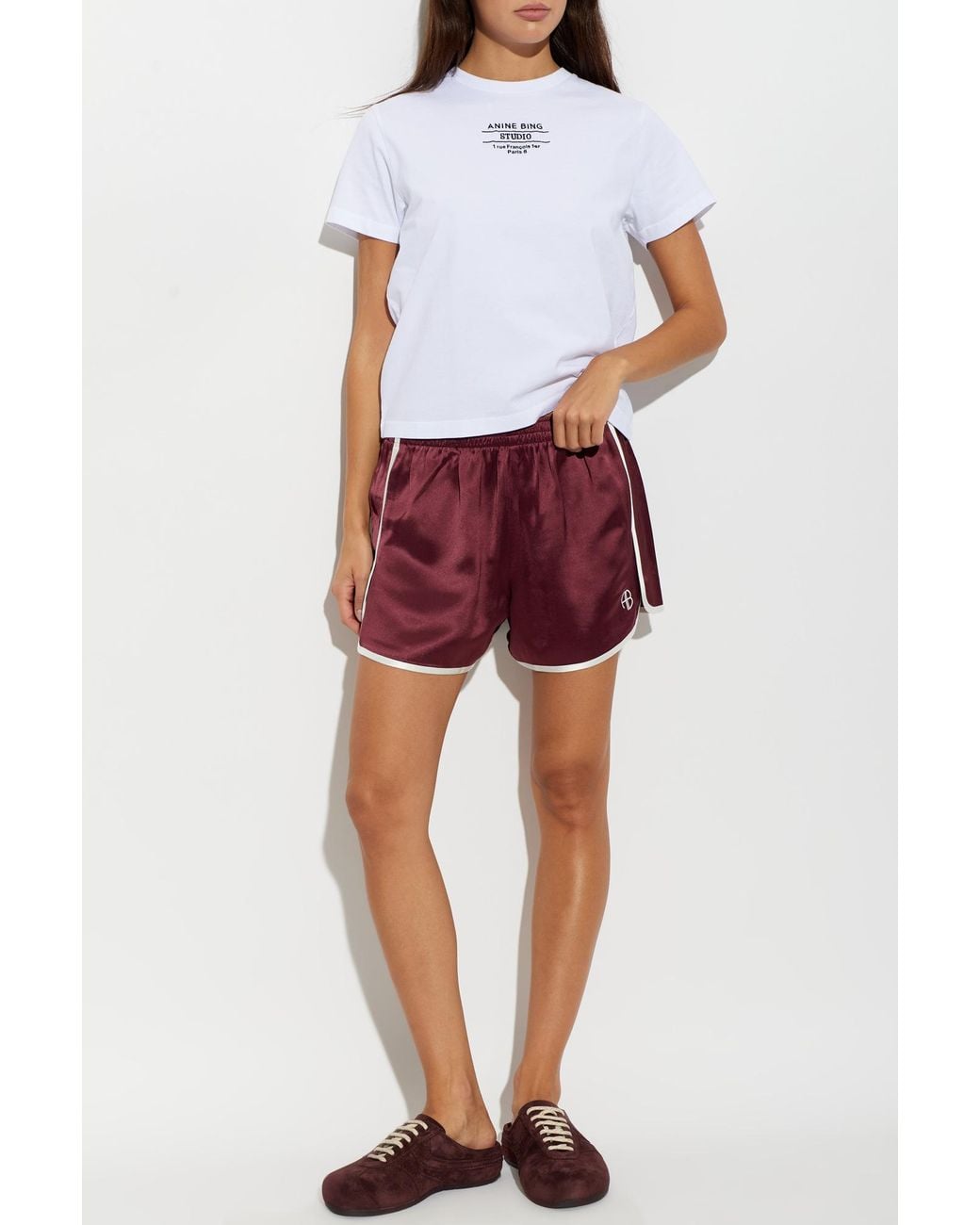 Anine Bing White T-Shirt 'Shelley'