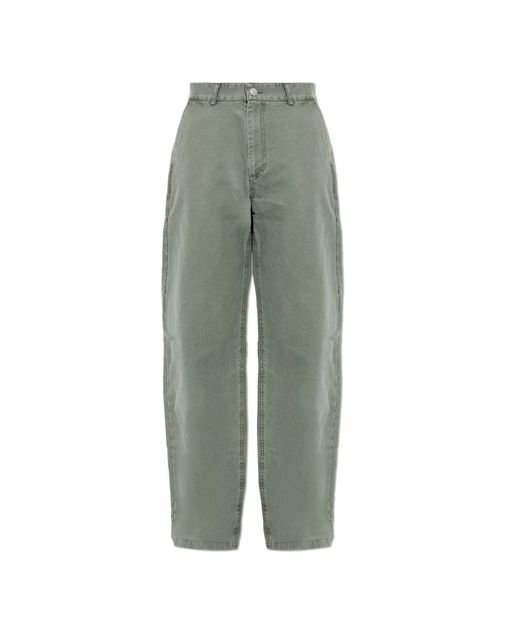 M I S B H V Green Straight-Cut Trousers for men