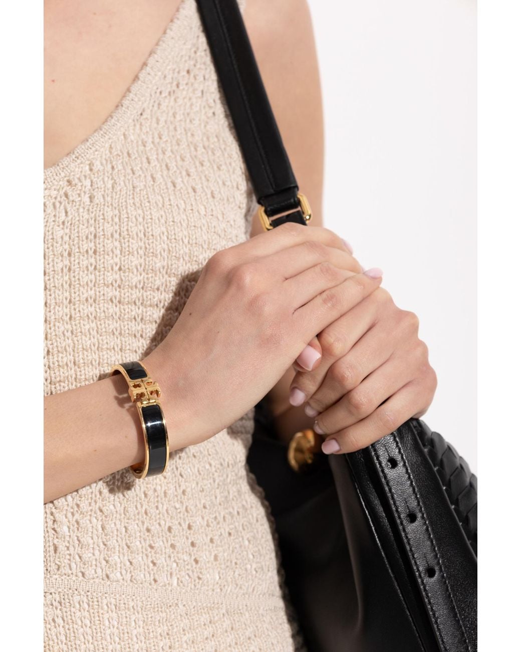 Tory Burch Black Bracelet With Logo