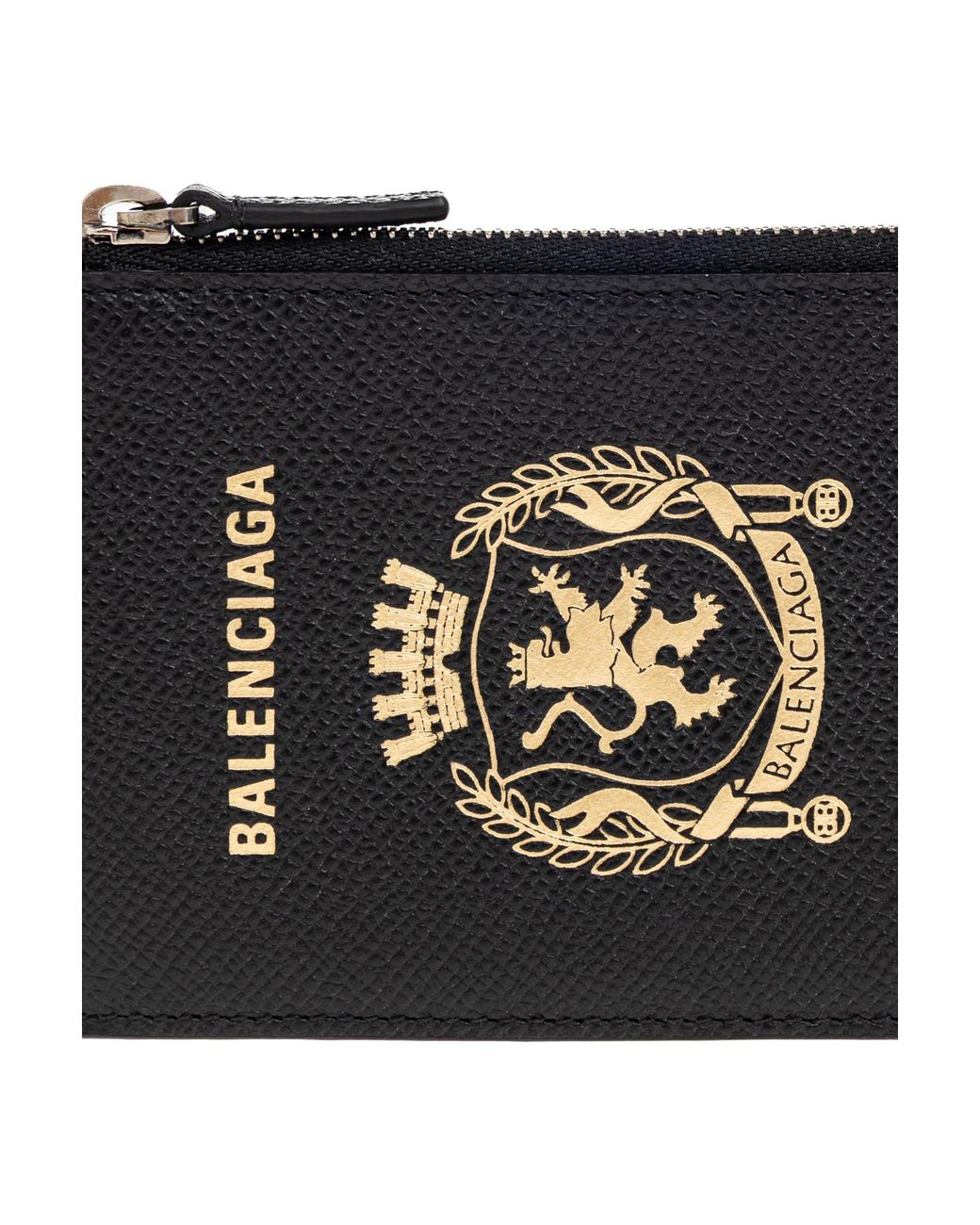 Balenciaga Black Leather Card Holder for men