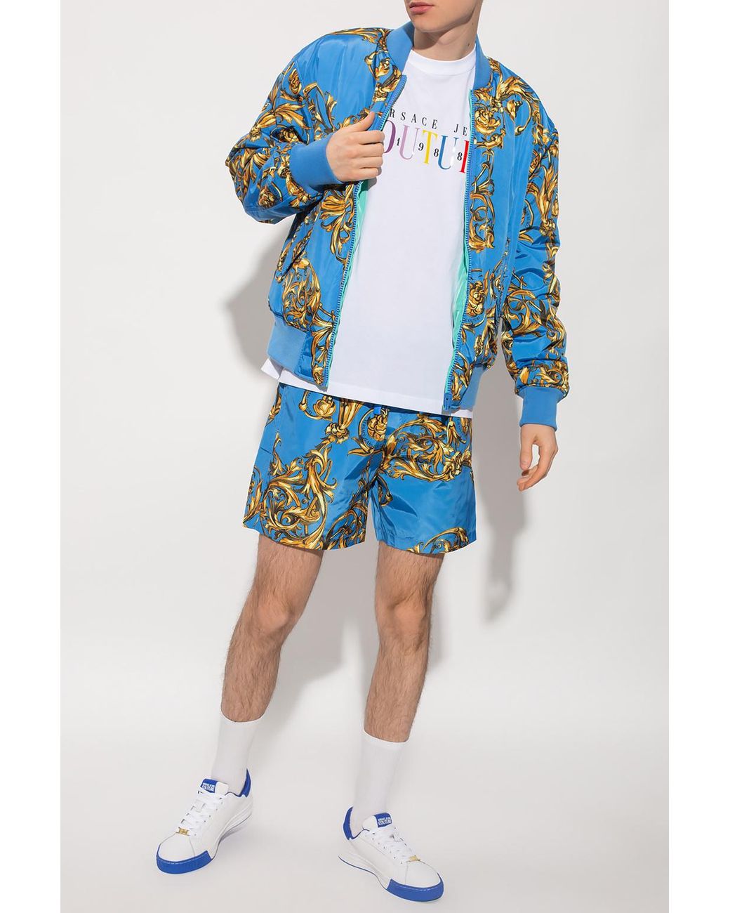 Versace Jeans Couture Shorts With Regalia Baroque Motif in Blue for Men |  Lyst