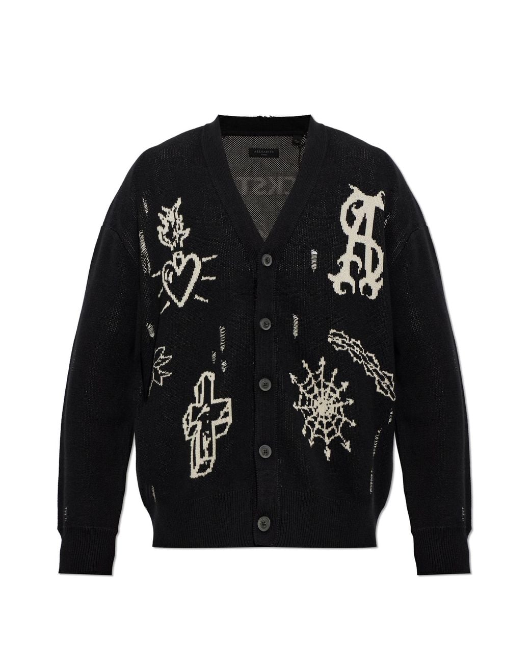 AllSaints Black 'Staged' Cardigan for men