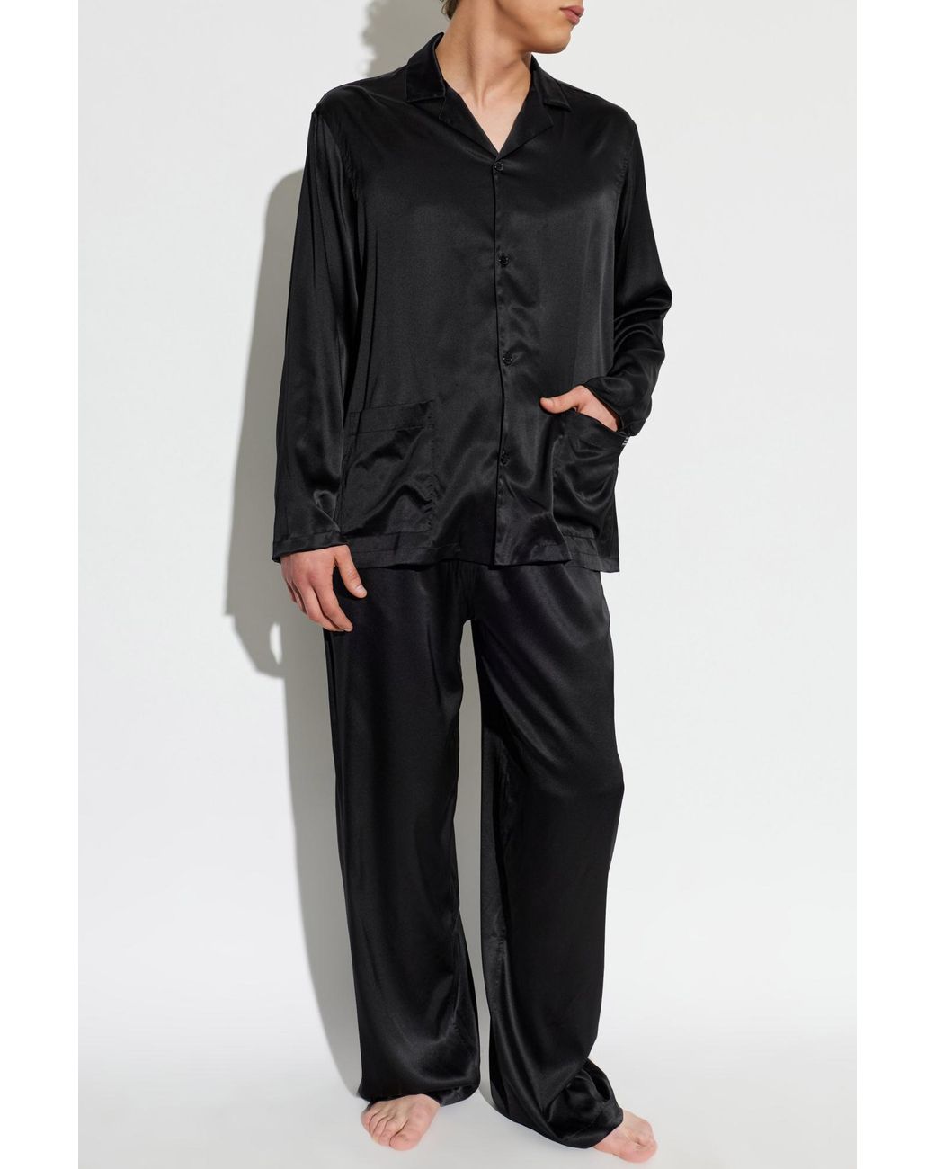 MM6 by Maison Margiela Black Silk Underwear Trousers for men