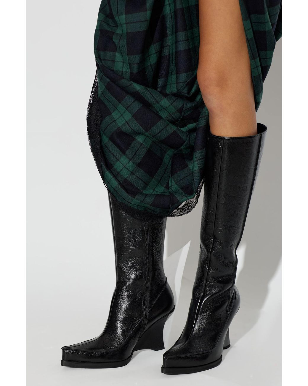 DIESEL Black Wedge Heel Boots 'D-Lucette-90-Kb'