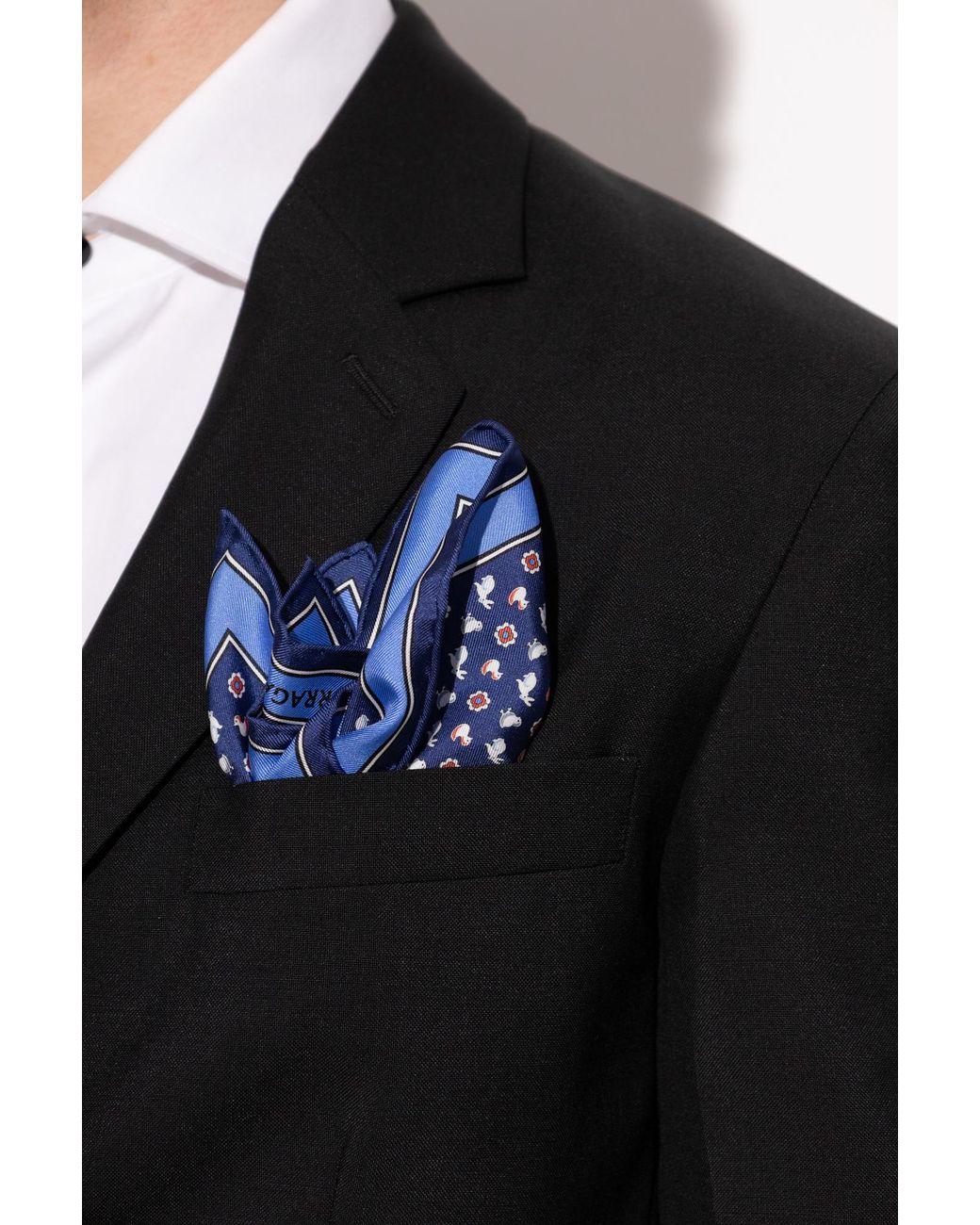 Ferragamo Blue Silk Pocket Square for men