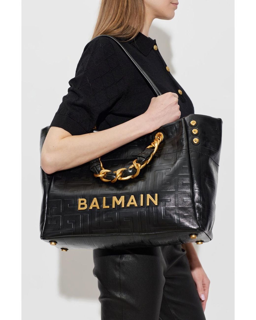 Balmain Black "1945 Soft" Bag