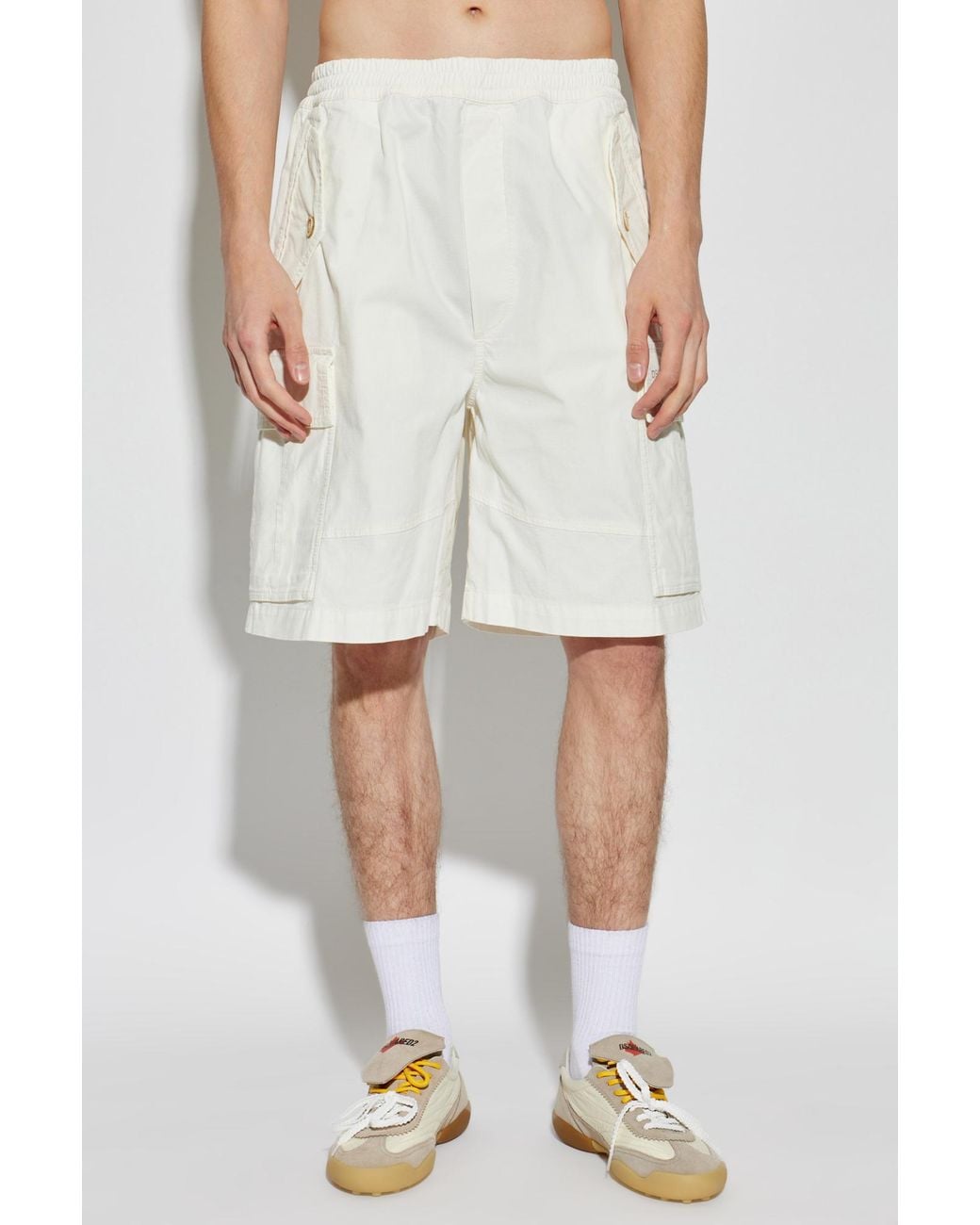 DSquared² White Cargo Shorts for men