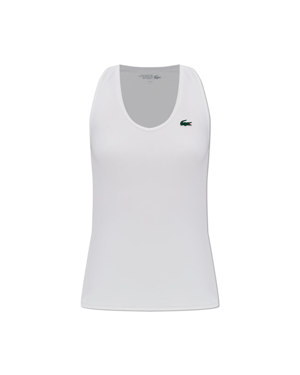 Lacoste White Sleeveless Top With Logo Appliqué