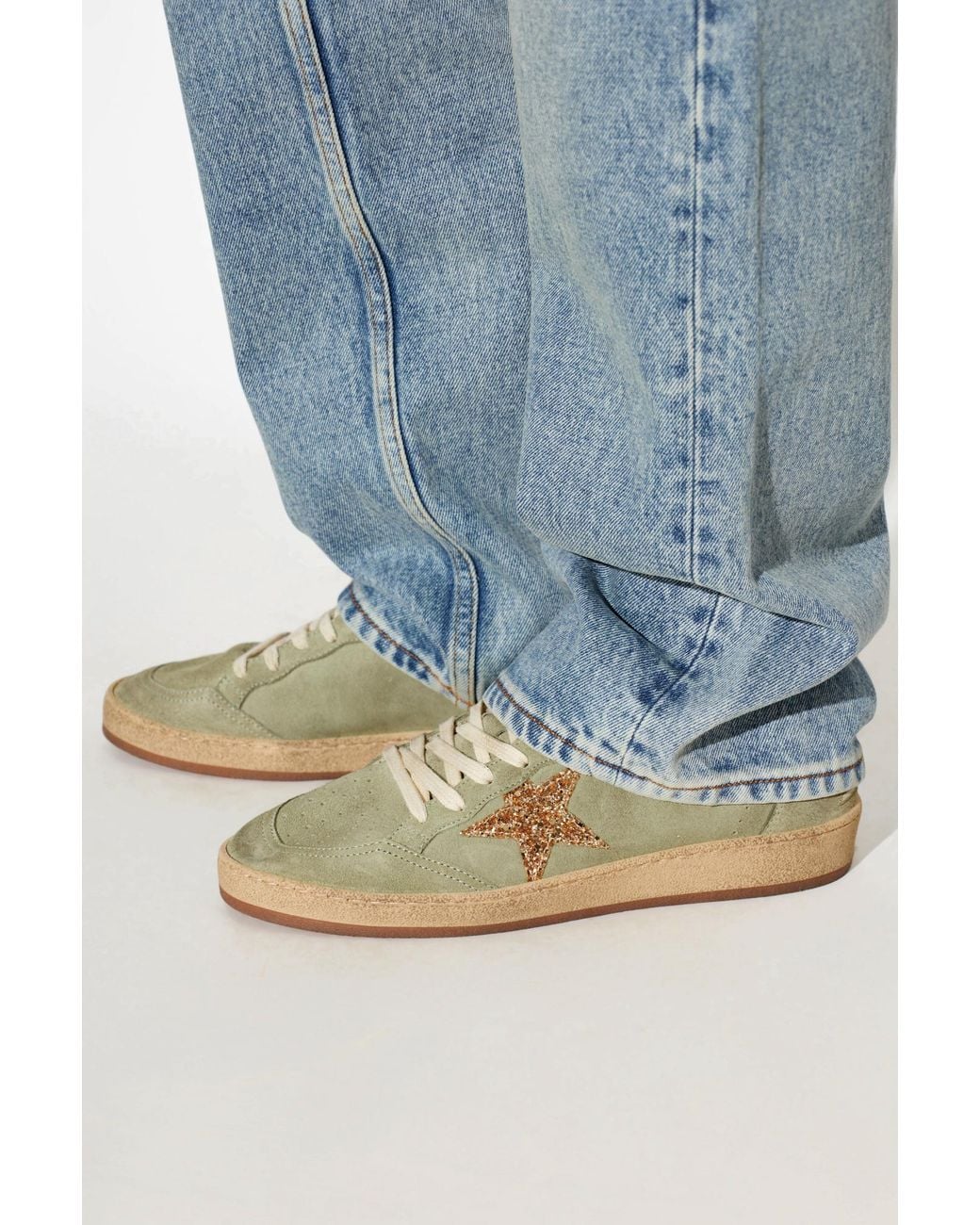 Golden Goose Deluxe Brand Green 'Ball Star' Sports Shoes