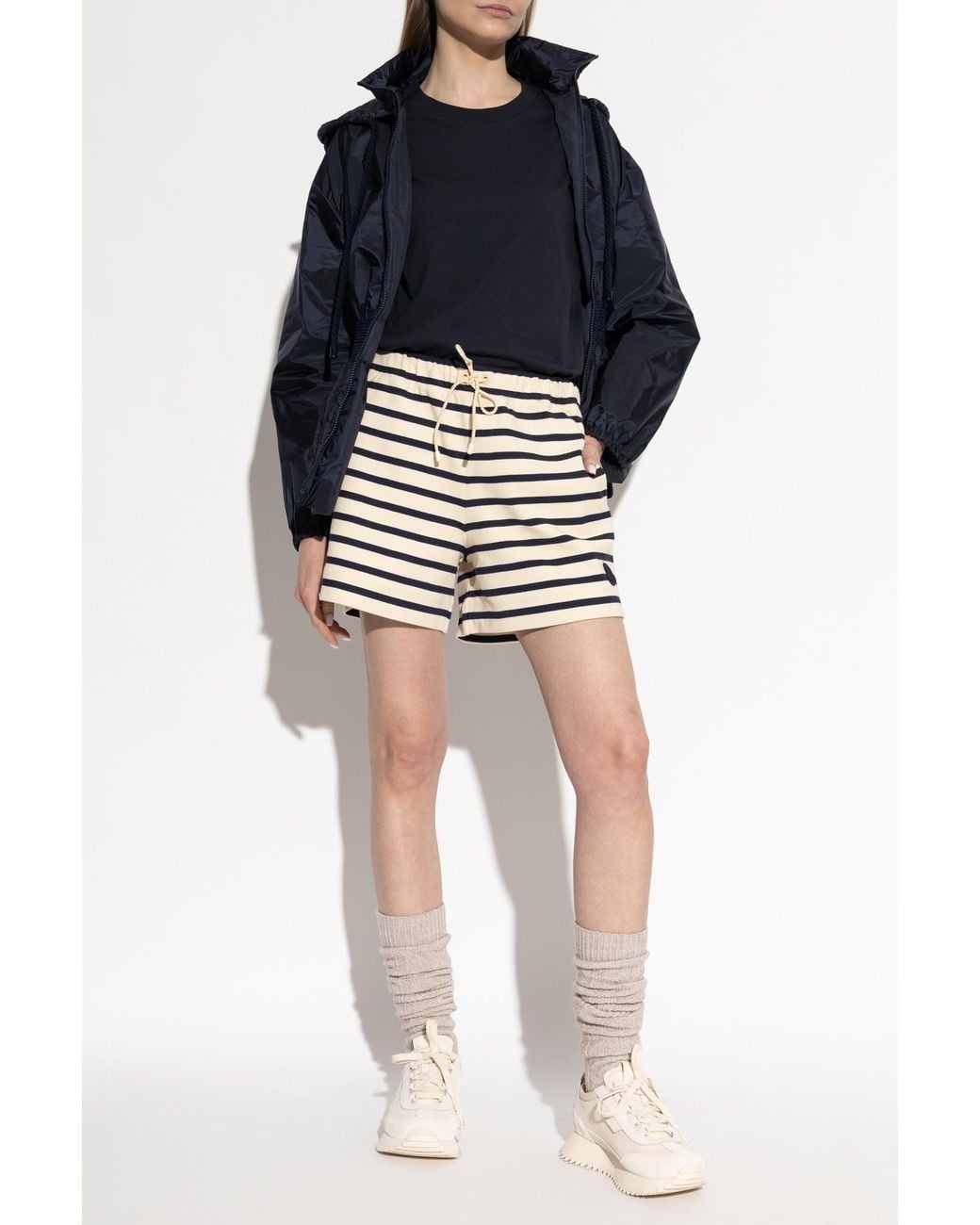Moncler Blue Top With Puffy Sleeves