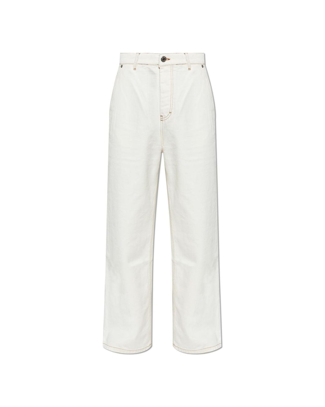 AMI White Straight-Leg Jeans for men