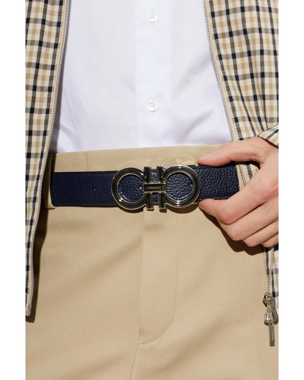 Ferragamo Black Double-Sided Belt for men