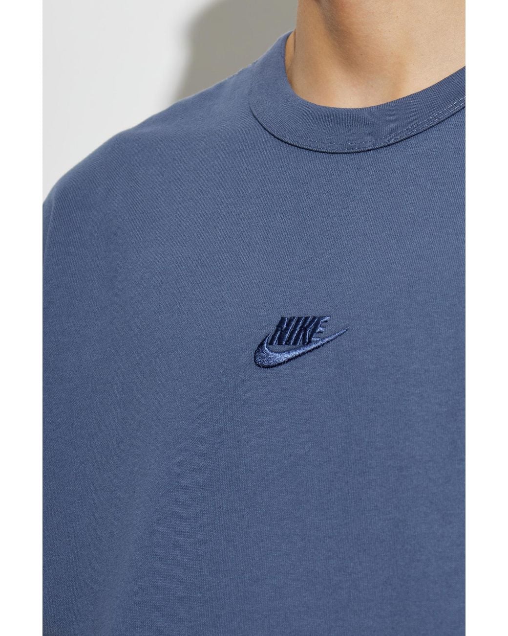Nike Blue Embroidered Logo T-Shirt for men
