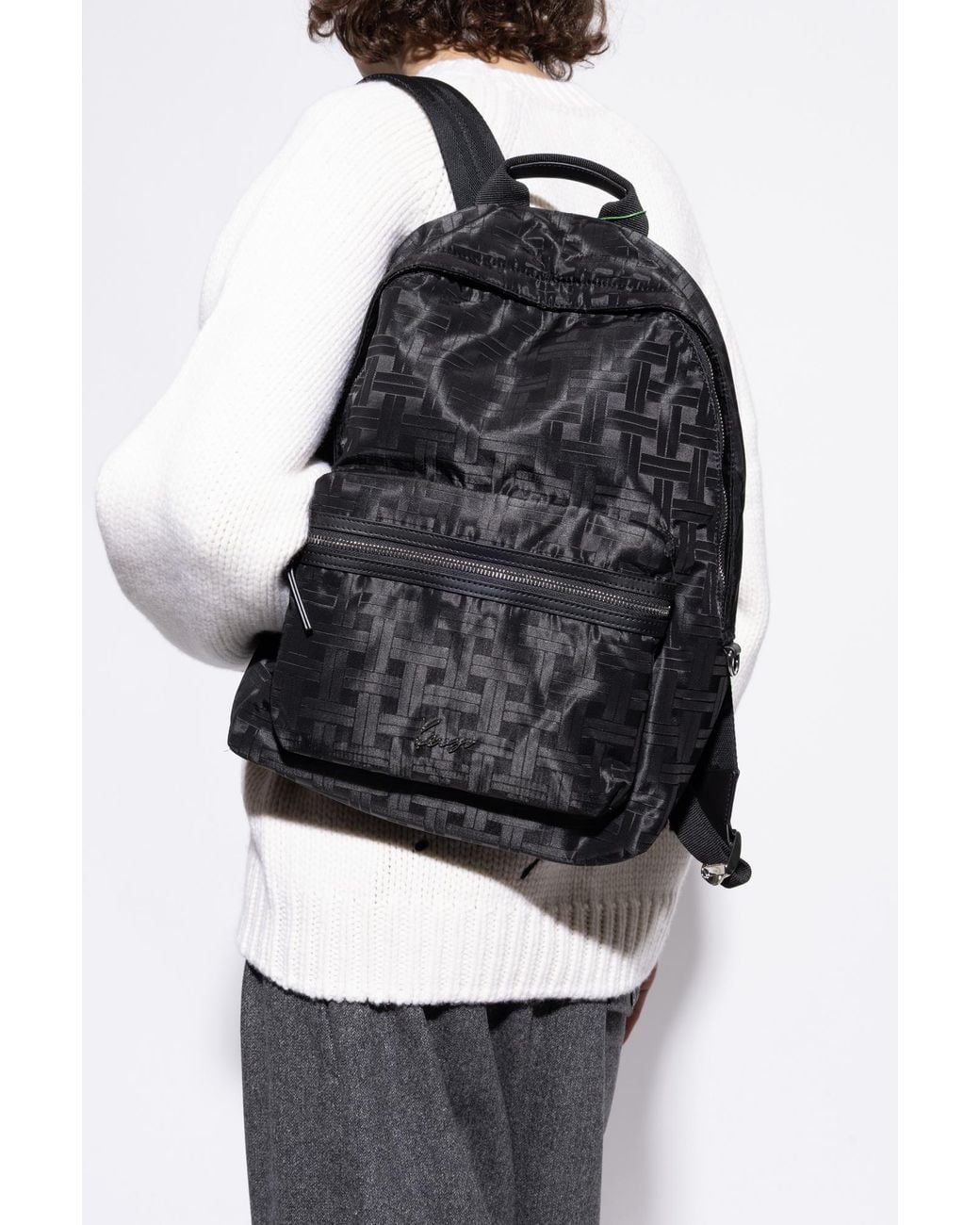 KENZO Black Backpack With Logo for men