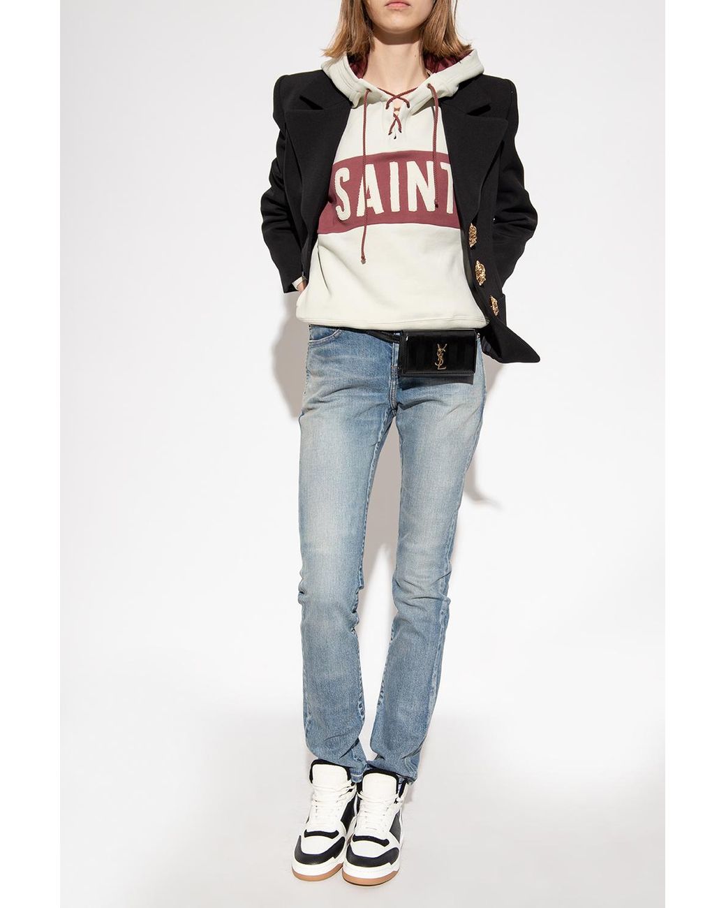 Saint Laurent 'sl/80' High-top Sneakers in White | Lyst