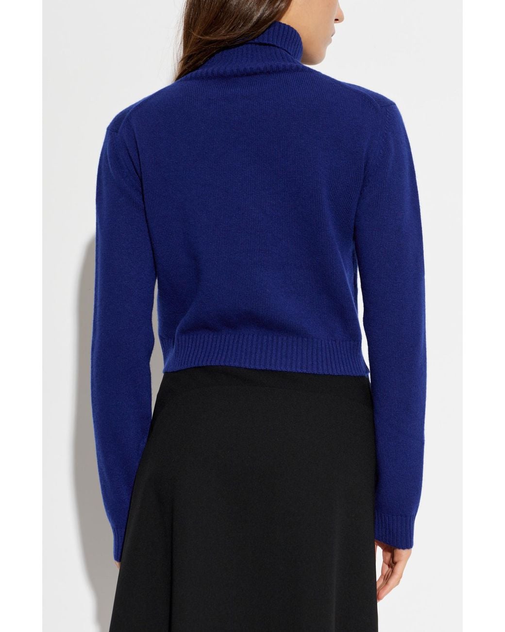 Jil Sander Blue Wool Turtleneck