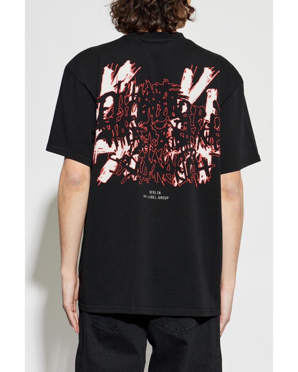 44 Label Group Black T-Shirt With Print for men