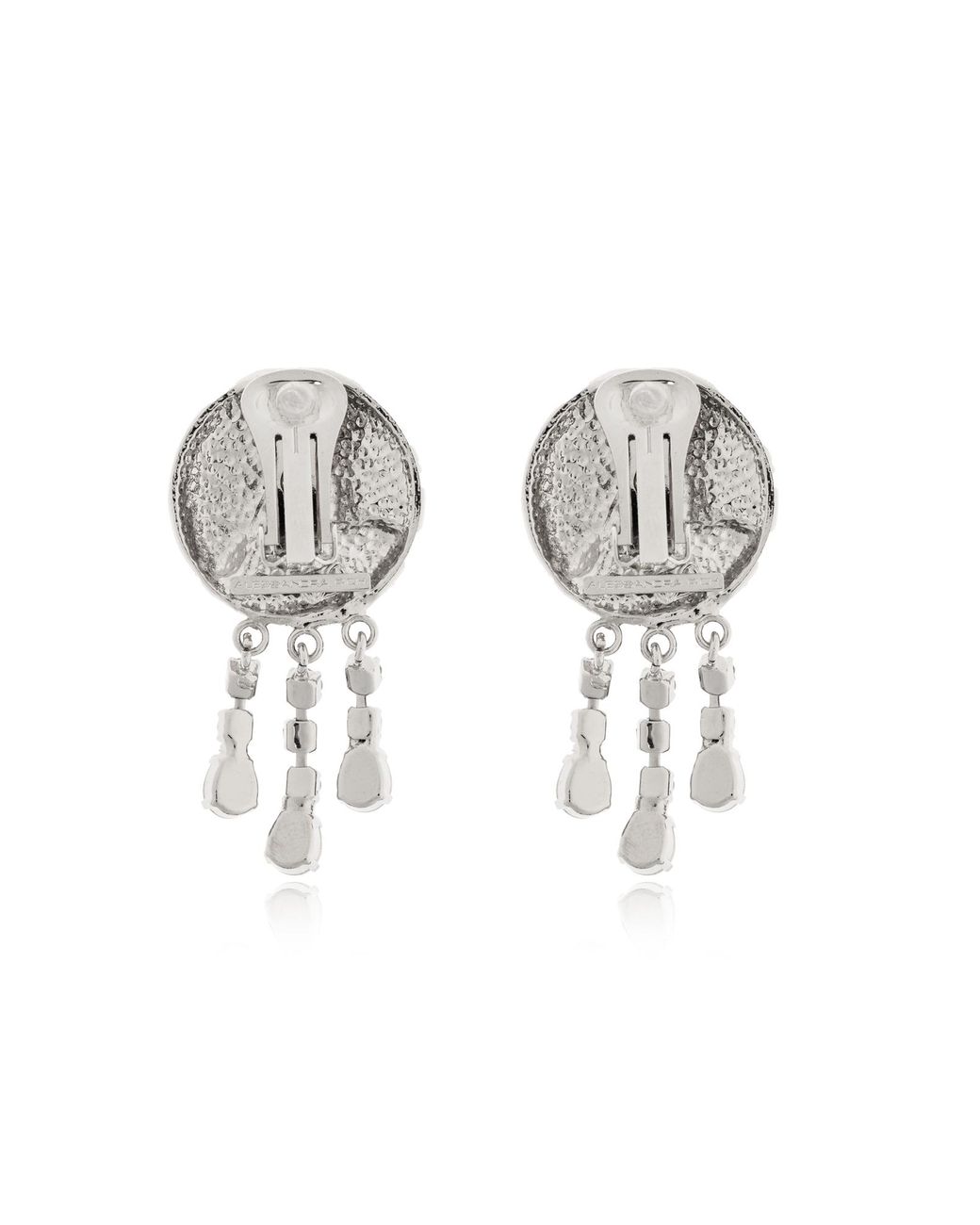 Alessandra Rich Metallic Clip-On Earrings With Crystals