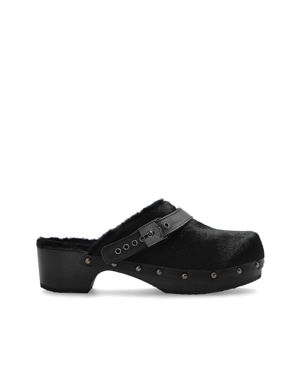 Scholl Black Leather Mules 'Pescura Robin'