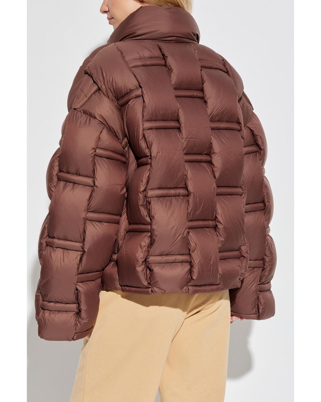 RAXXY Brown Down Jacket With Stand-Up Collar