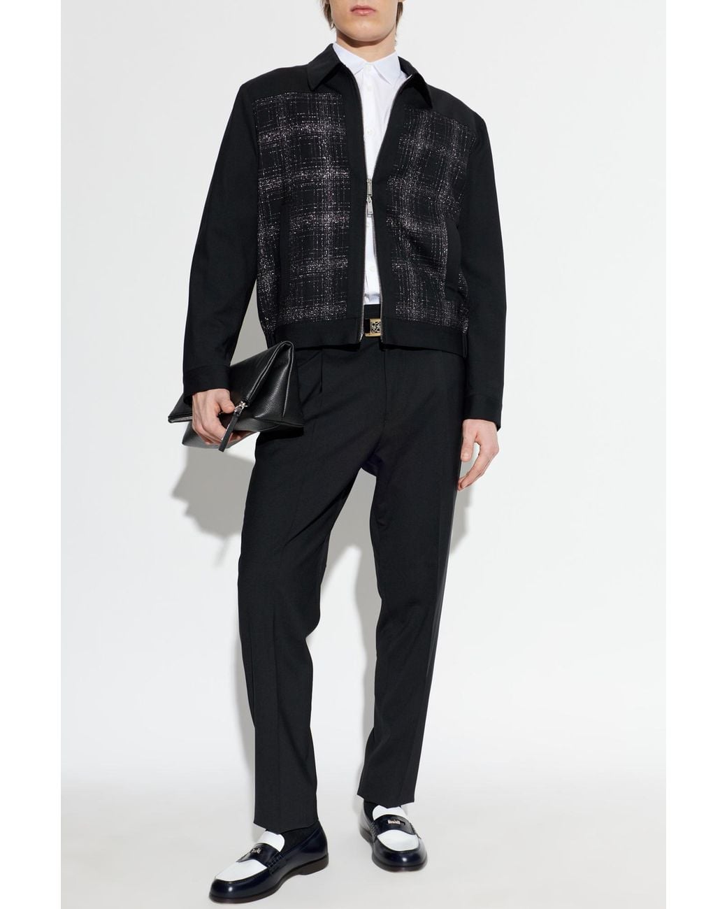 DSquared² Black Wool Jacket With Lurex Thread for men