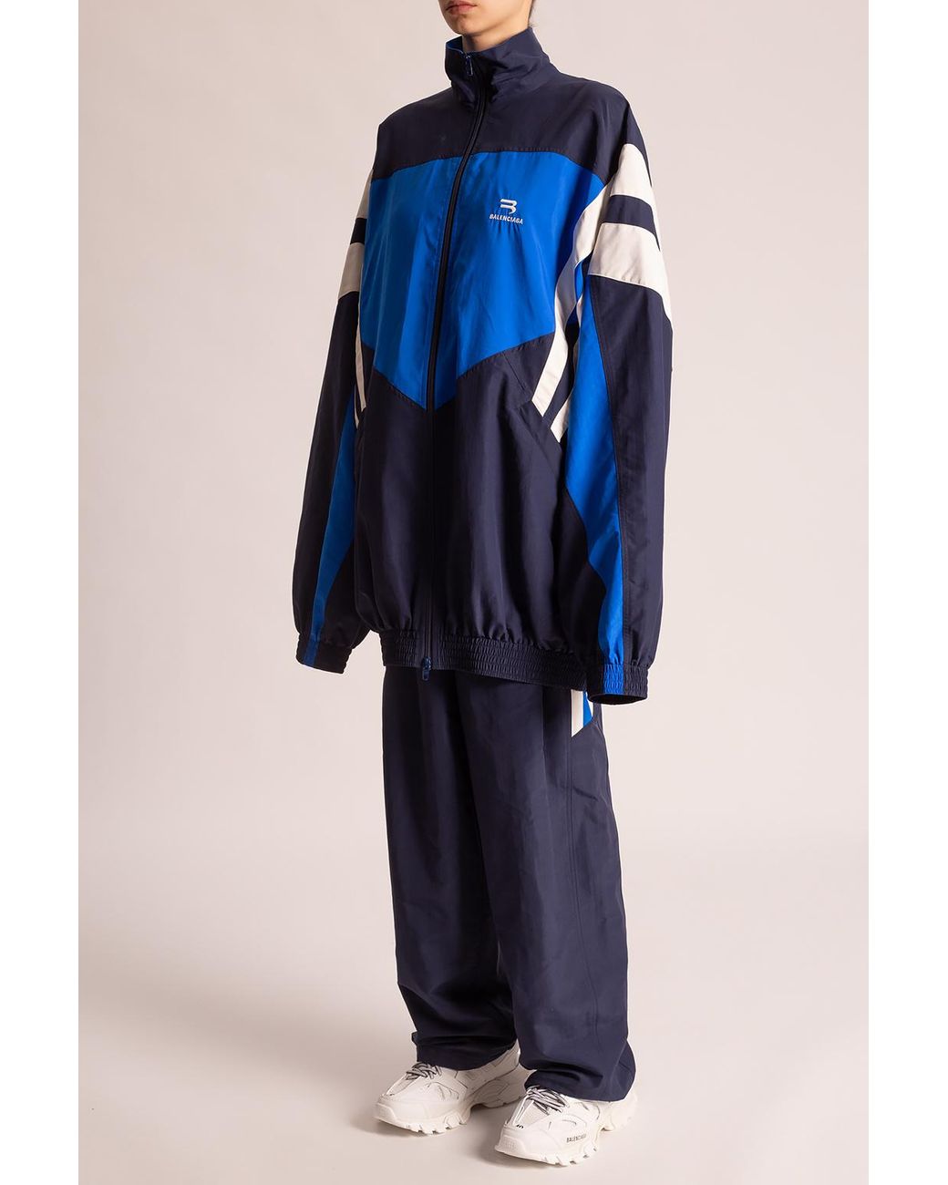 Balenciaga Branded Tracksuit Jacket in Blue | Lyst