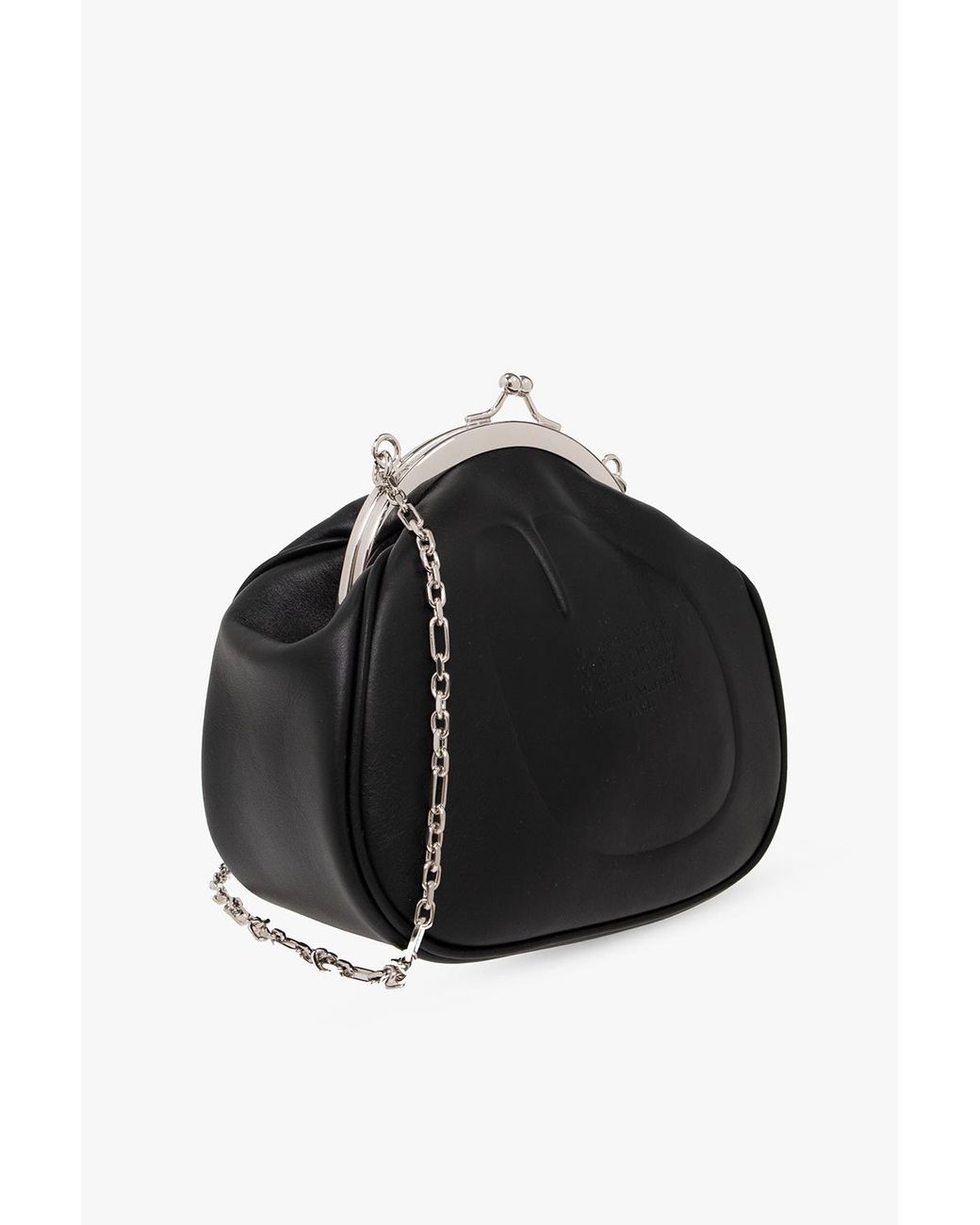 Maison Margiela Leather Tabi Frame Detail Crossbody Bag in Black Womens Bags Shoulder bags 