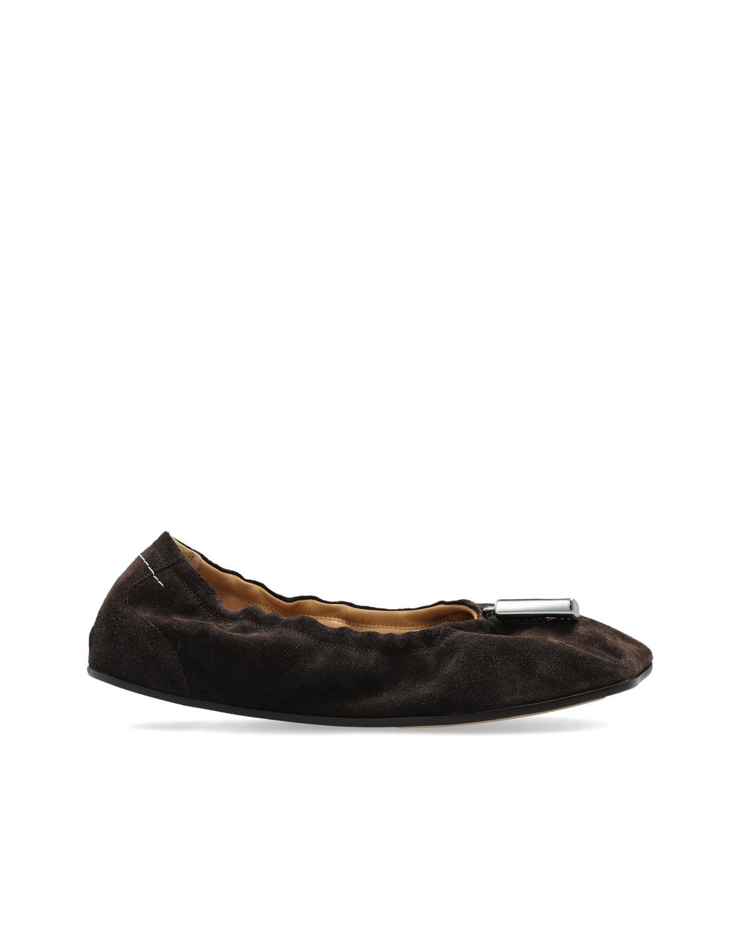 MM6 by Maison Margiela Black Suede Ballet Flats