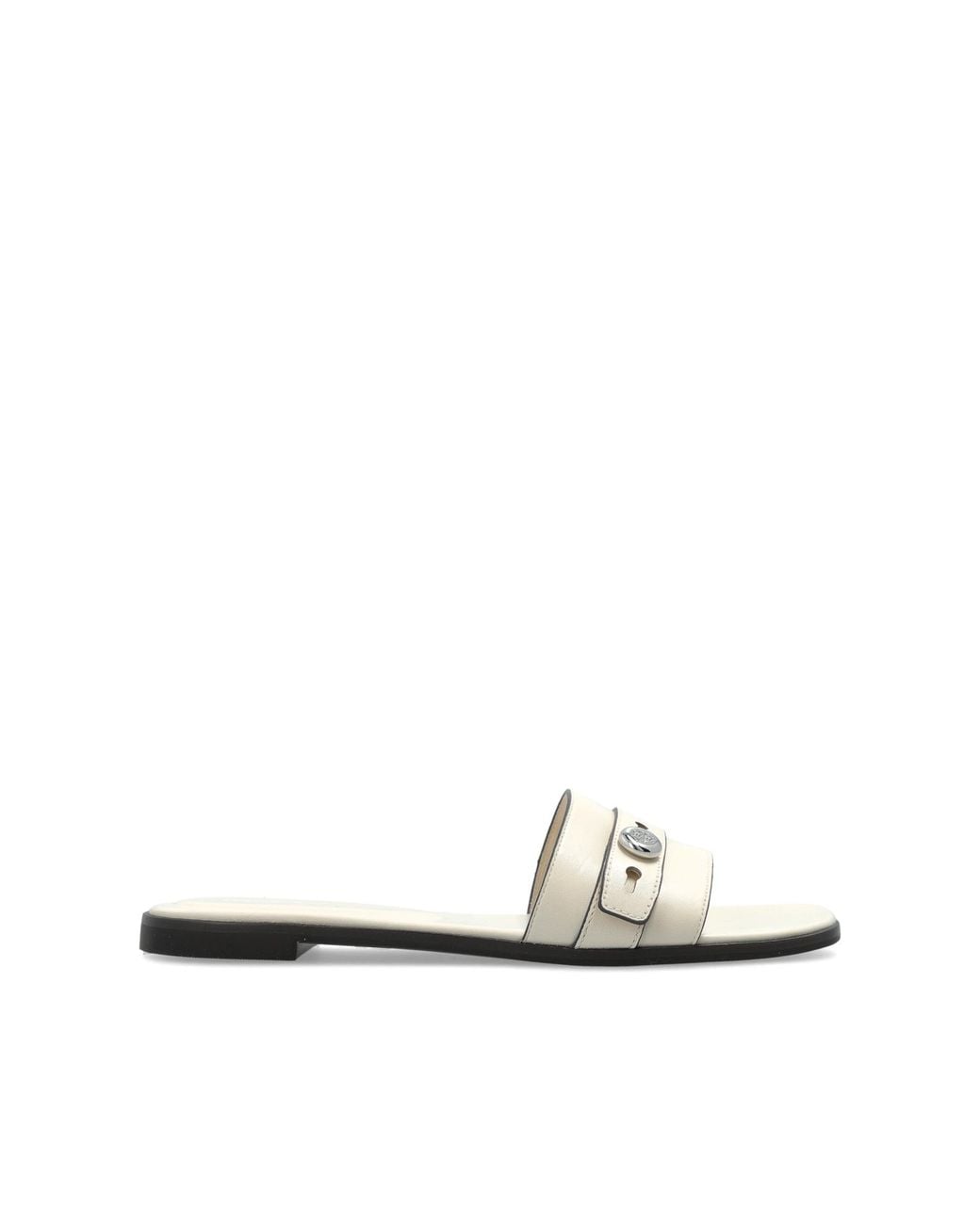 Tory Burch White 'Romy' Slides