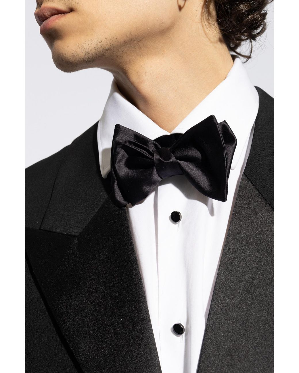 Giorgio Armani Black Silk Bow Tie for men