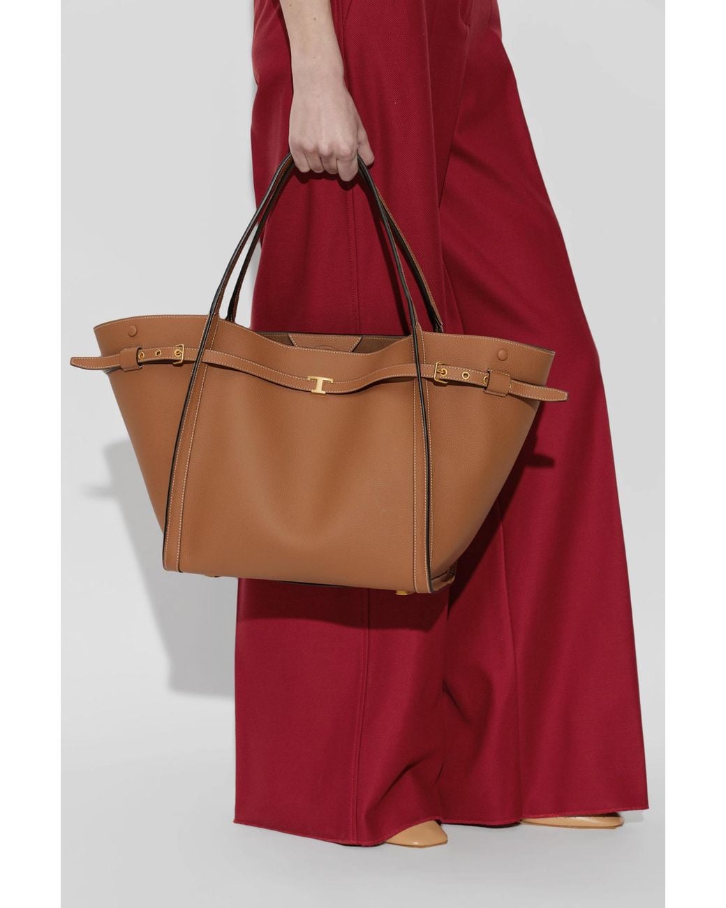 Tod's Brown Leather 'Medium' Shopper Bag