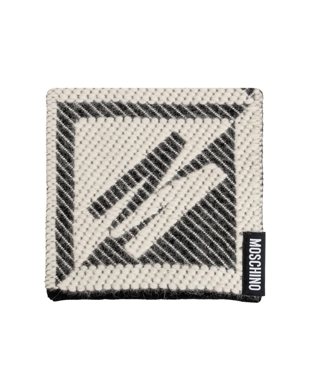 Moschino Gray Scarf With Logo