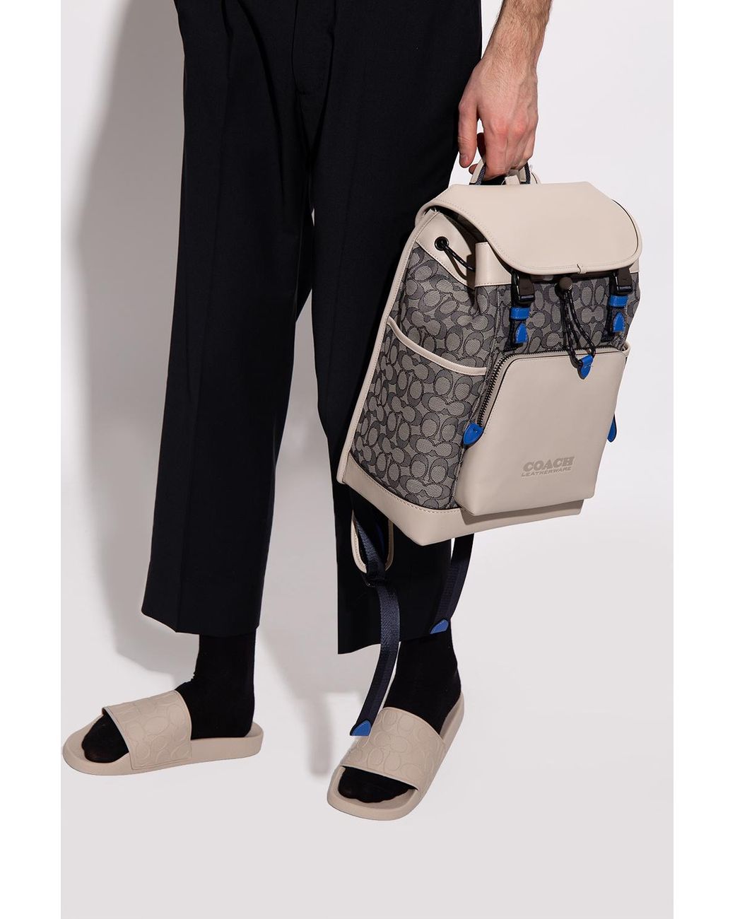 COACH Backpack With Logo in Gray for Men Lyst