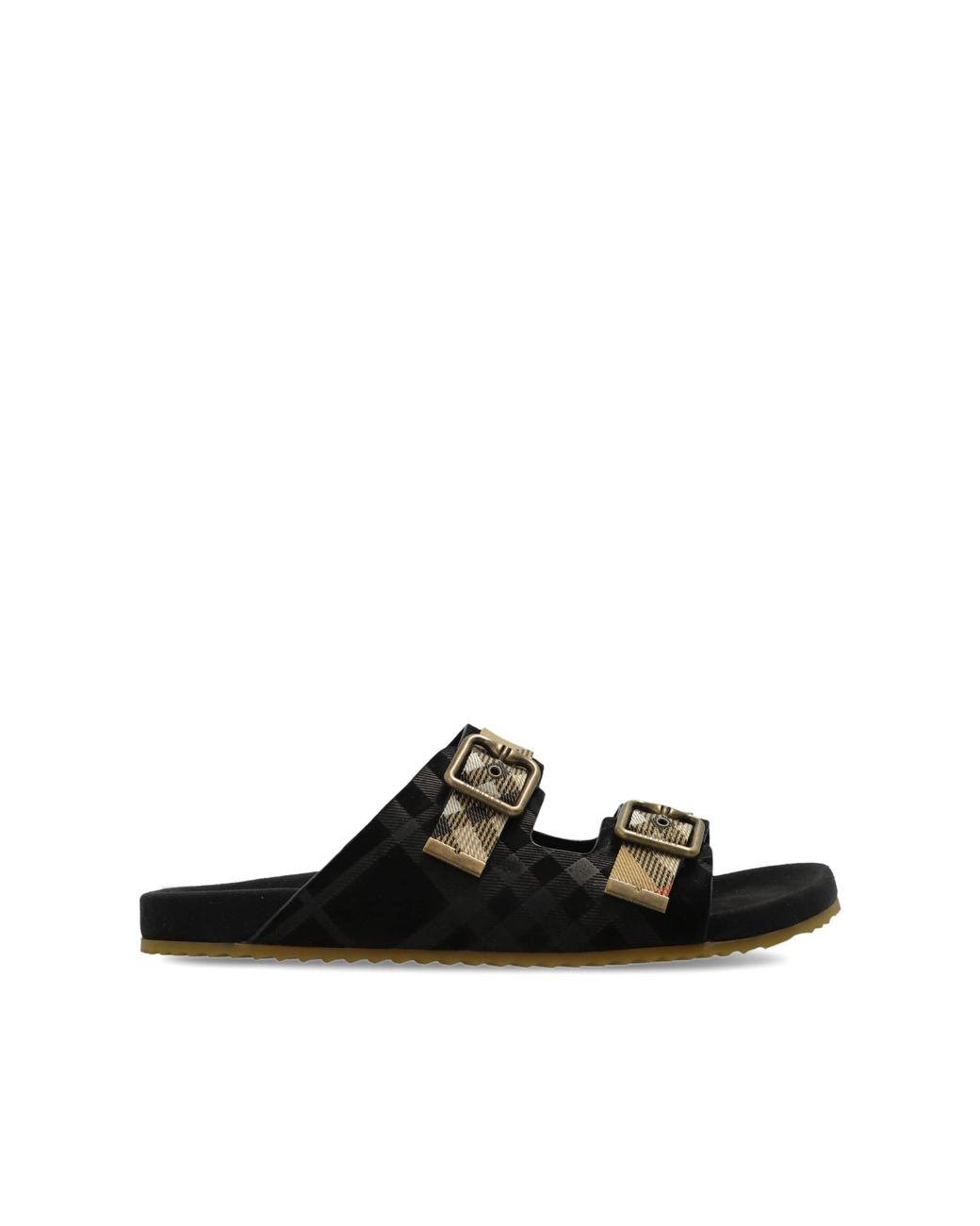 Burberry Black Flip-Flops With Logo for men