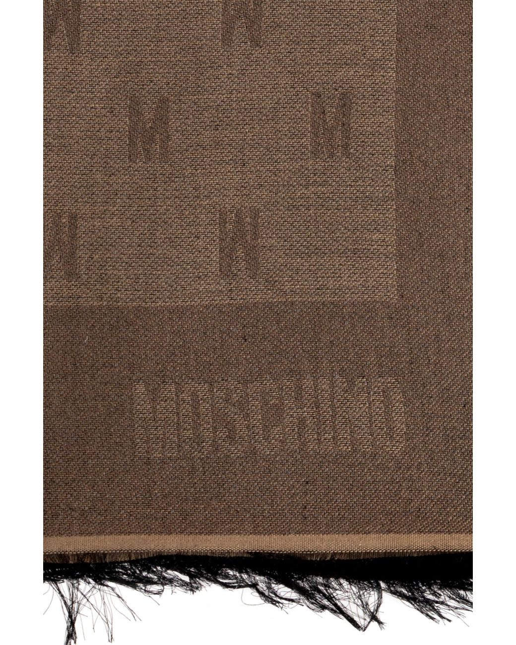 Moschino Brown Scarf With Monogram