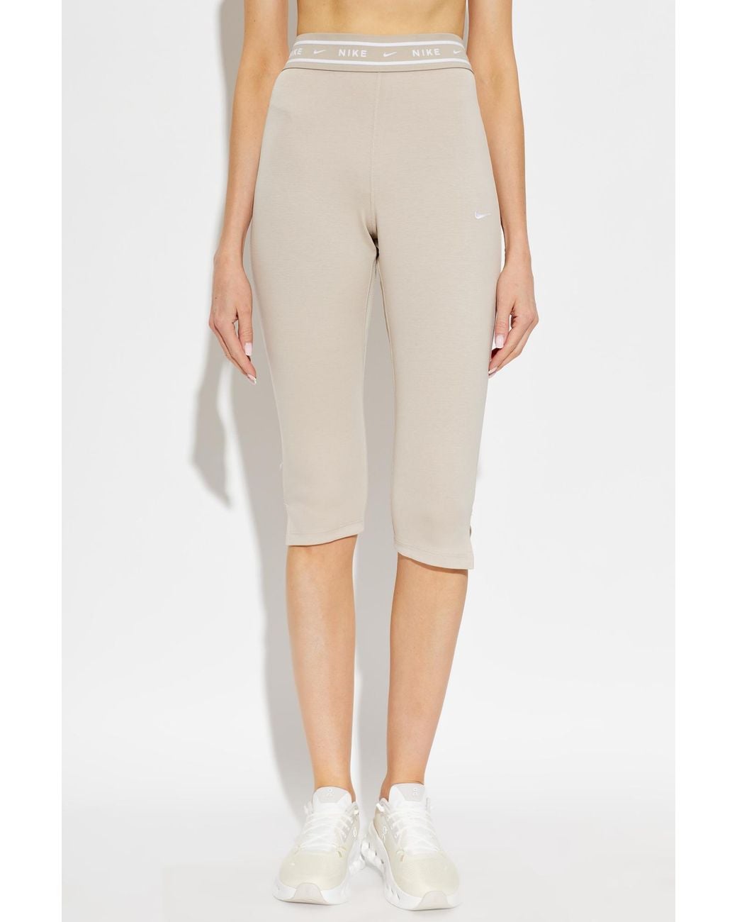Nike Natural Short Leggings With Logo