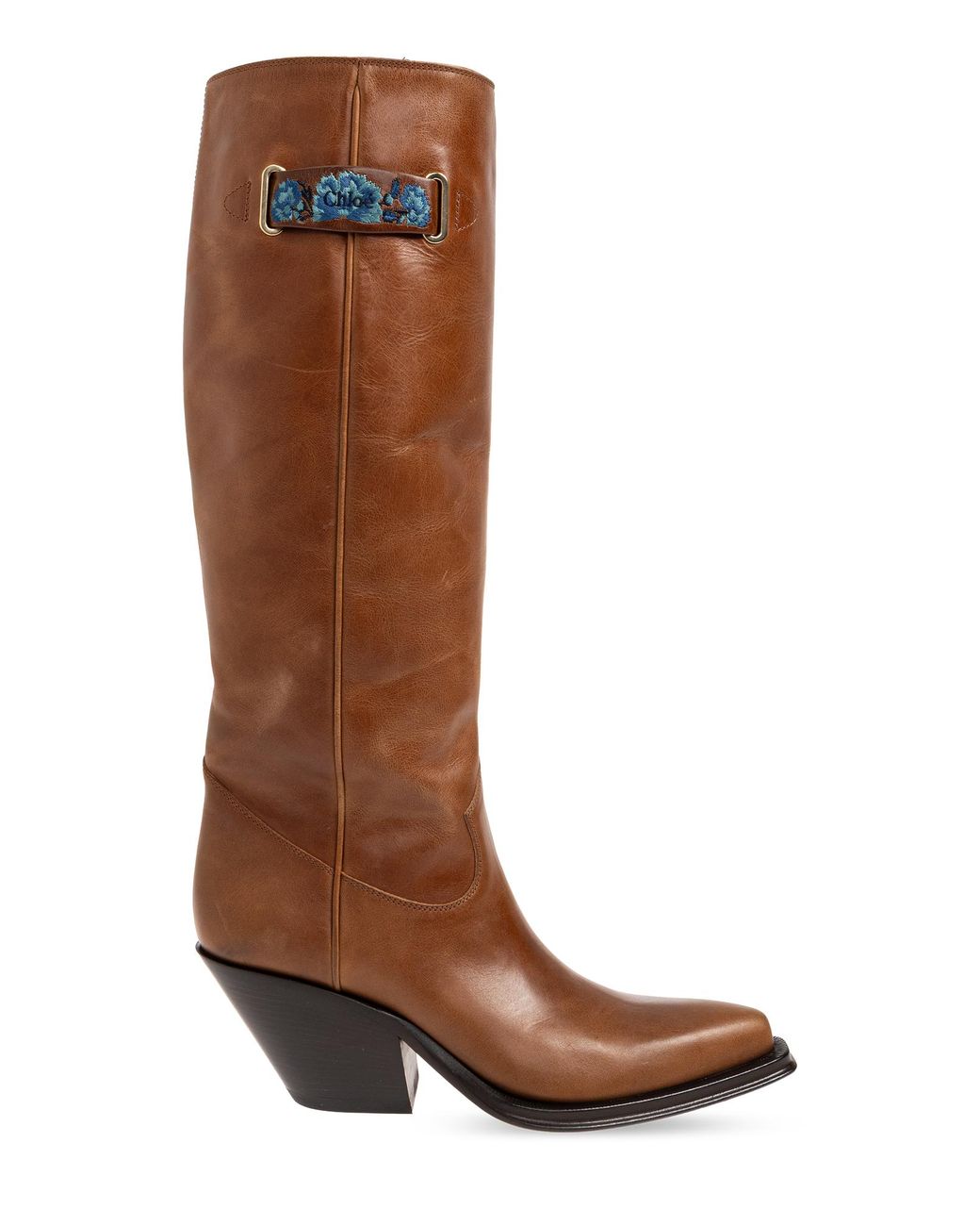 Chloé Brown 'Azelan' Leather Cowboy Boots