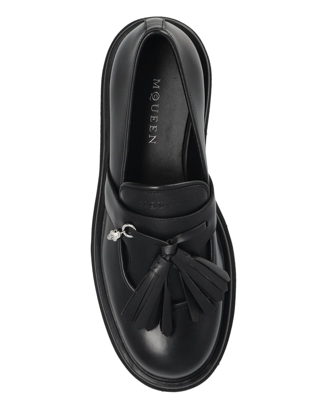 McQueen Black Platform Loafers for men