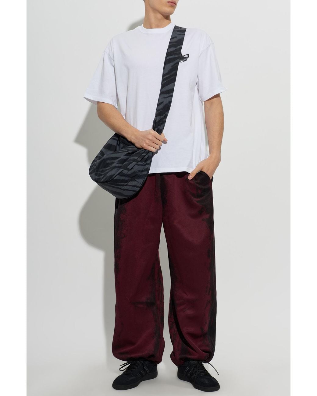 Adidas Originals Red Track Pants With Cuffs for men