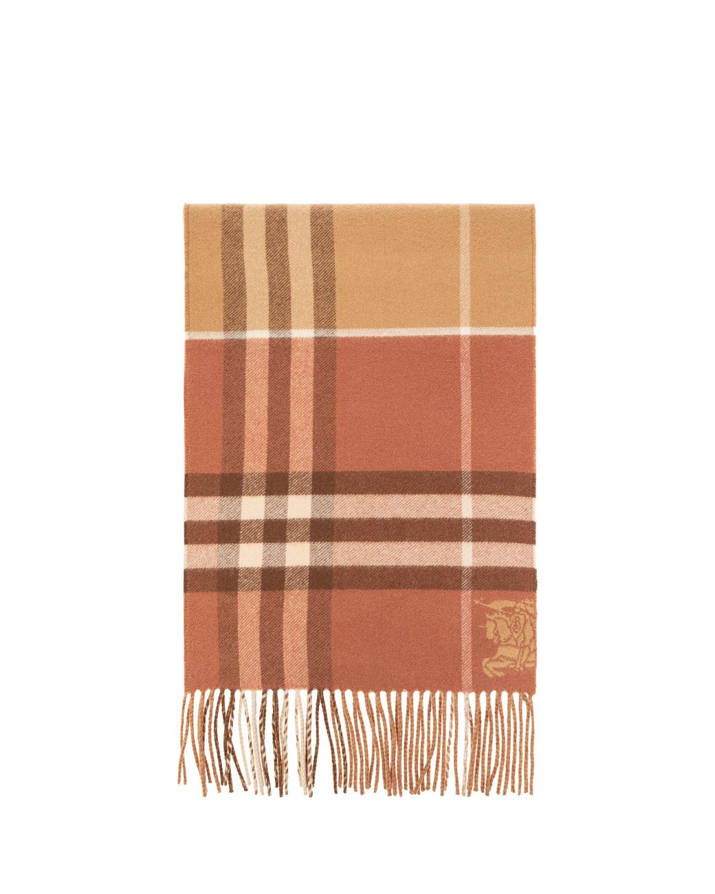 Burberry Brown Cashmere Checked Scarf