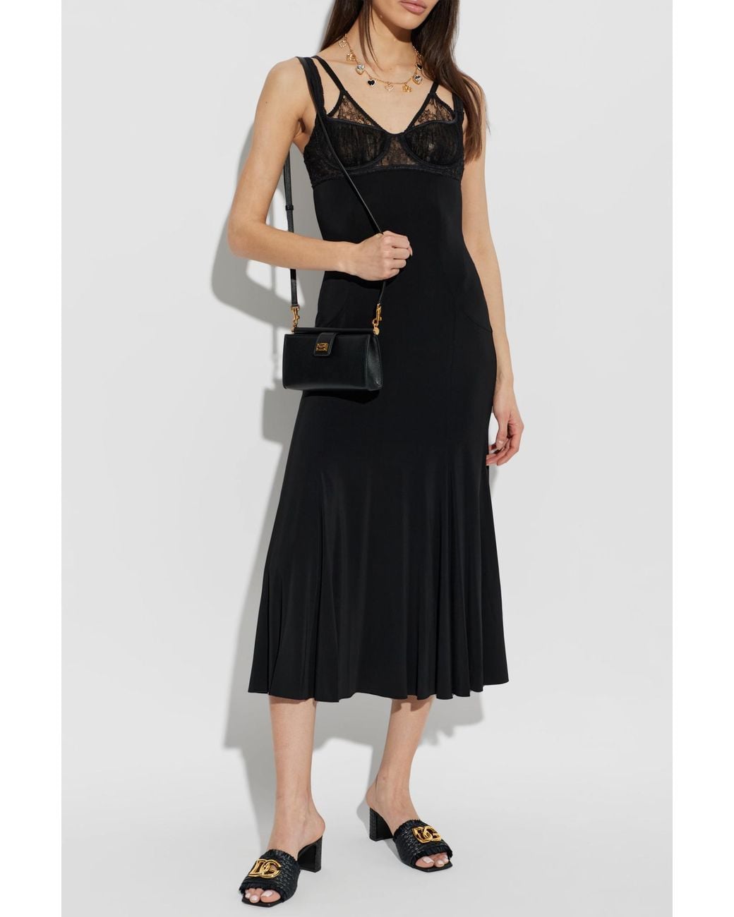 Dolce & Gabbana Black Heeled Mules