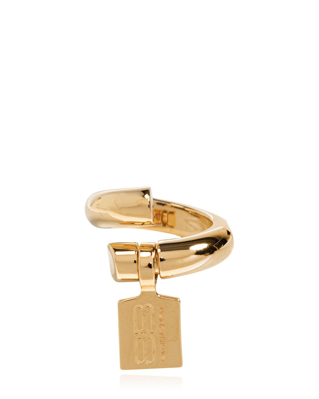 Balenciaga Black Ring With Engraved Logo